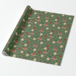 Christmas Raccoon Baseball Wrapping Paper ラッピングペーパー