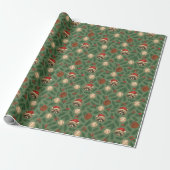 Christmas Raccoon Baseball Wrapping Paper ラッピングペーパー (アンロールド)