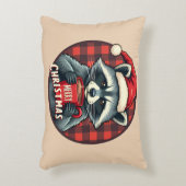 Christmas Raccoon Cocoa Cheer アクセントクッション (正面(垂直))