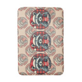 Christmas Raccoon Cocoa Cheer バスマット (正面縦)