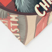 Christmas Raccoon Cocoa Cheer フリースブランケット (角)