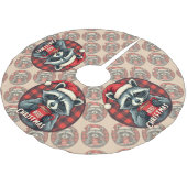 Christmas Raccoon Cocoa Cheer ブラッシュドポリエステルツリースカート (アングル)