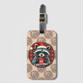 Christmas Raccoon Cocoa Cheer ラゲッジタグ (正面縦)