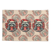 Christmas Raccoon Cocoa Cheer 枕カバー (裏面)