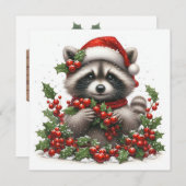 Christmas Raccoon Greeting Card シーズンカード (正面/裏面)