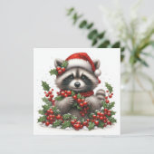 Christmas Raccoon Greeting Card シーズンカード (スタンド正面)