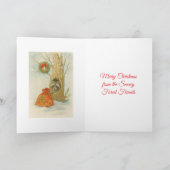 Christmas Raccoon Watercolor Kids  シーズンカード (内部)