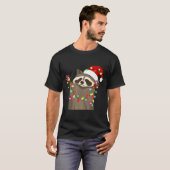 Christmas Racoon Swea,funny Christmas Lights Racco Tシャツ (正面フル)