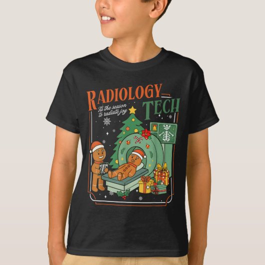 Christmas Radiology Tech Funny Gingerbread Man Rad Tシャツ (正面)