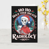 Christmas Radiology Tech Skeleton Xray Tech Ct Mri カード (黄色い花)