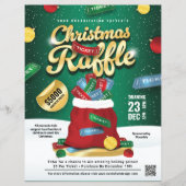 Christmas Raffle Green & Gold Holiday Ticket Sack  チラシ (正面)