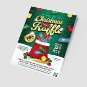 Christmas Raffle Green & Gold Holiday Ticket Sack チラシ