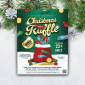 Christmas Raffle Green & Gold Holiday Ticket Sack チラシ