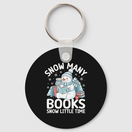 Christmas Reading Snowman So Many Books Men Women  キーホルダー (正面)