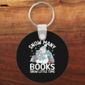 Christmas Reading Snowman So Many Books Men Women  キーホルダー (正面)