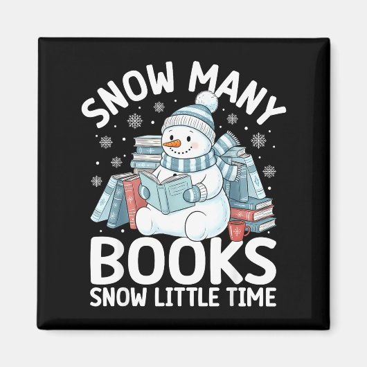 Christmas Reading Snowman So Many Books Men Women  マグネット (正面)