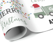 Christmas Recycling Garbage Truck Custom Name ラッピングペーパー (ロールコーナー)