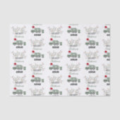 Christmas Recycling Garbage Truck Custom Name  薄葉紙 (正面)