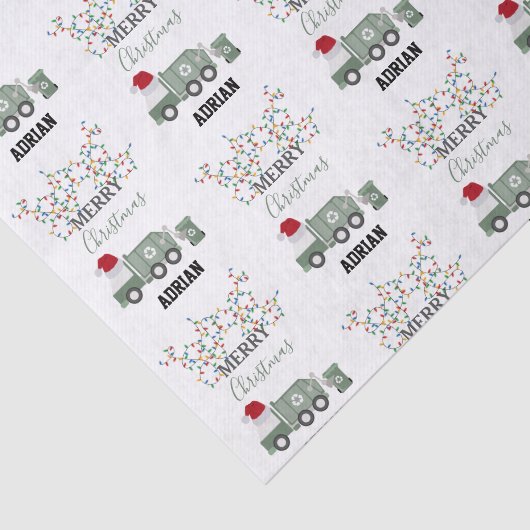 Christmas Recycling Garbage Truck Custom Name  薄葉紙 (詳細)