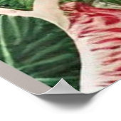 Christmas Red Amaryllis and Poinsettias  ポスター (角)