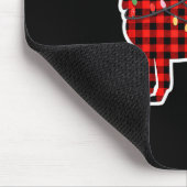 Christmas Red And Black Buffalo Plaid German Sheph マウスパッド (コーナー)