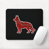 Christmas Red And Black Buffalo Plaid German Sheph マウスパッド (マウス)