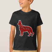 Christmas Red And Black Buffalo Plaid German Sheph Tシャツ (正面)