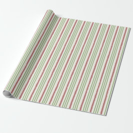 Christmas Red and Green Stripes Pattern ラッピングペーパー