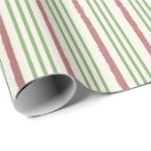 Christmas Red and Green Stripes Pattern ラッピングペーパー (ロールコーナー)