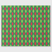 Christmas Red and Green Wave Design ラッピングペーパー (フラット)