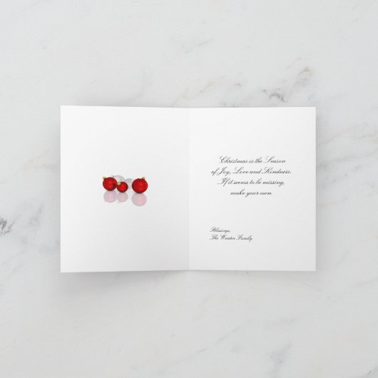 Christmas Red and White Celebration カード (内部)