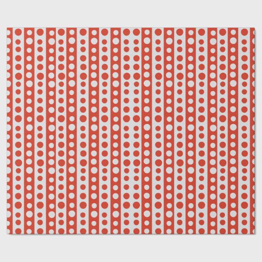 Christmas Red and White Polka Dots ラッピングペーパー (シーム)