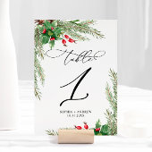 Christmas Red Berries Table 1 Wedding テーブルナンバー