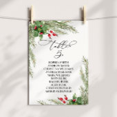 Christmas Red Berries Table Number 5 Seating Chart 招待状