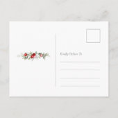 Christmas Red Berry Thank You Card ポストカード (裏面)