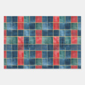 Christmas Red Blue Green Cactus Floral ラッピングペーパーシート (正面2)