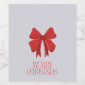 Christmas Red Bow Labels | Food & Beverage Set ワインラベル (シングルラベル)