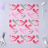 Christmas Red Bows Green Pink Hand Drawn 薄葉紙 (クラフト)
