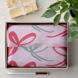 Christmas Red Bows Green Pink Hand Drawn 薄葉紙