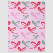 Christmas Red Bows Green Pink Hand Drawn 薄葉紙 (正面)