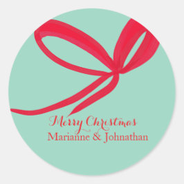 Christmas Red Bows Hand Drawn ラウンドシール