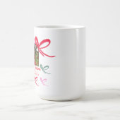 Christmas Red Bows Multicolor Doodle コーヒーマグカップ (中央)