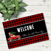 Christmas Red Buffalo Plaid | Rustic Holiday ドアマット