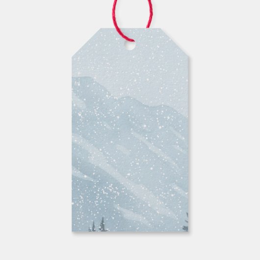 Christmas Red Car Tree Holiday ギフトタグ (裏面)