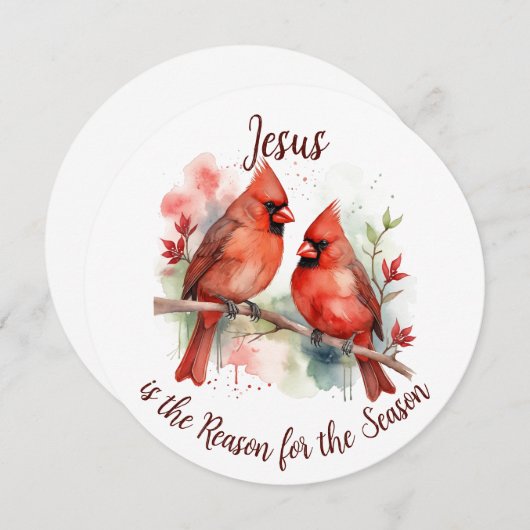 Christmas Red Cardinal Jesus Reason for Season (正面/裏面)