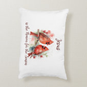 Christmas Red Cardinal Jesus Reason for Season アクセントクッション (裏面(縦))