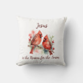 Christmas Red Cardinal Jesus Reason for Season クッション (正面)