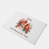 Christmas Red Cardinal Jesus Reason for Season ドアマット (アングル)