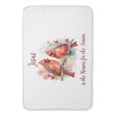 Christmas Red Cardinal Jesus Reason for Season バスマット (正面縦)