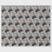 Christmas Red Cardinal On Snowy Moose Antlers ラッピングペーパー (フラット)